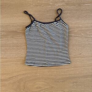 White Fox Cami Top Striped Just Let It Go Size XXs Brown Cream